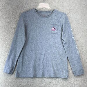 Vineyard Vines T-Shirt Girl XL 16 Gray Long Sleeve 100% Cotton Merry Christmas